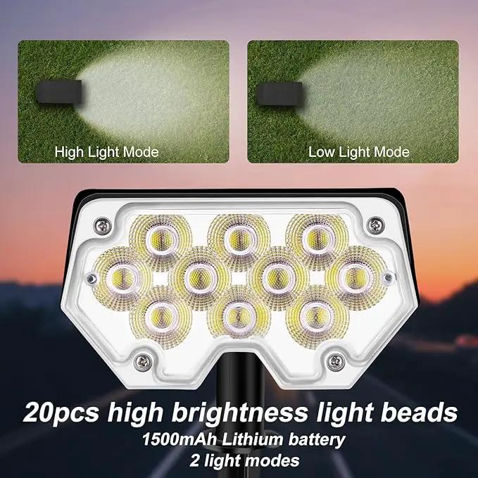 All-New Solar Spot Lights Outdoor Waterproof，20 LEDs Solar Flag Light with 2 Modes,Landscape Spotlights for Pathway, Patio, Garden, Trees,Flag,Pool (2 Pack,White Light) by GreenHaven Gardens