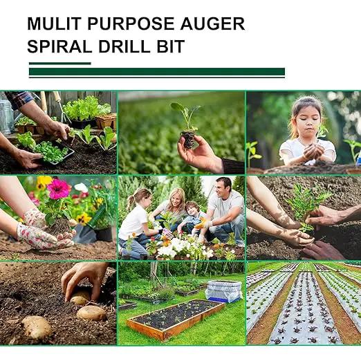 Garden Auger Drill Bit for Planting Set-1.6x16‘’ & 3.54x15.7'',Ground Earth Spiral Drill Bit for 3/8" Hex Drive Drill, Yard Auger Drill for Bulbs Planting, Hole Digger Flowers,Umbrella Holes by GreenHaven Gardens