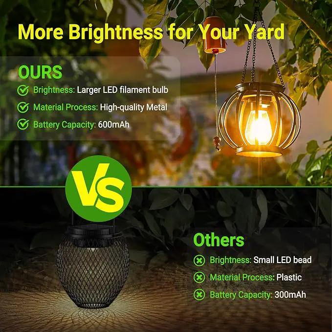 KOOPER Solar Lanterns Outdoor Lights, 4 Pack Upgraded Metal Solar Lantern Lights, Brighter Hanging Solar Lights Outdoor Waterproof, Auto On/Off Outdoor Solar Lights for Yard Garden Patio Pathway Decor by GreenHaven Gardens