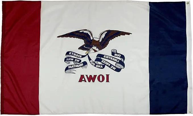FlagSource Iowa Nylon State Flag, Made in the USA, 5x8' by GreenHaven Gardens