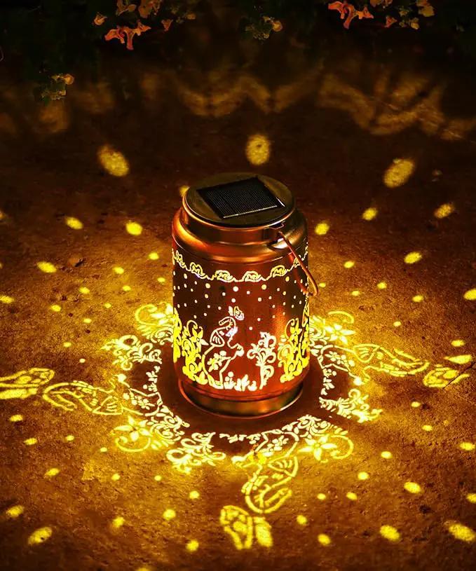 Nacome Elephant Solar Lantern for Garden Decor: Waterproof Hanging Metal Decoration with LED Lights for Yard Lawn Porch Patio Landscape Pathway – Birthday Gifts for Mom Grandma Women by GreenHaven Gardens