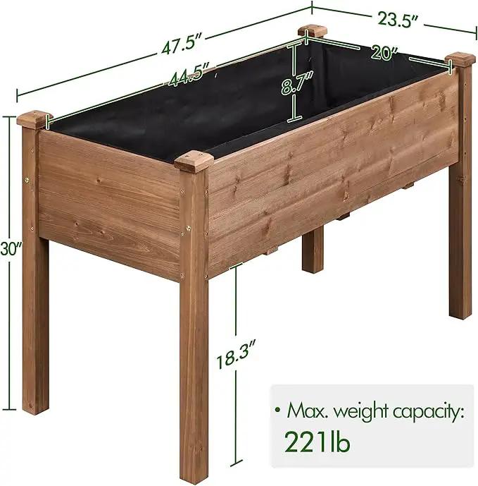Yaheetech 1pc Raised Garden Bed 48x24x30in Elevated Wooden Horticulture Planter Box with Legs Standing Growing Bed for Gardening/Backyard/Patio/Balcony, Dark Brown by GreenHaven Gardens