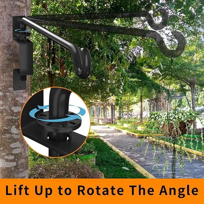 16 Inch 2 Pack Plant Hanger,Plant Hangers Outdoor,Plant Wall Hanger,Plant Hooks for Hanging Baskets,Plant Hooks for Wall,Bird Feeder Hanger,Bird Feeder Hangers for Outside,45°~180° Swivel Plant Hanger by GreenHaven Gardens