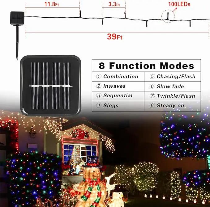 2 Pack Solar String Lights Outdoor, 200 LED Extra-Long 78 FT Solar Christmas Lights Outdoor with 8 Lighting Modes, IP65 Waterproof for Garden, Xmas, Balcony, Wedding, Party (Multicolor) by GreenHaven Gardens