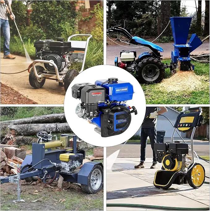 BILT HARD 301cc 10HP Gas Powered Engine, Horizontal 4 Stroke OHV Gas Motor, Shaft 1" Diameter, 3.48" Length, 1/4" Keyway, Replacement for Compressor, Log Splitter by GreenHaven Gardens