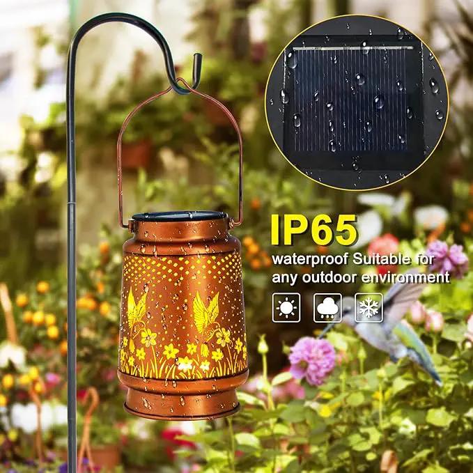 2 Pack Hummingbird Solar Lantern Lights Outdoor Decor, Hanging Metal Decorations Waterproof with LED Light, Landscape Lights for Garden Patio Yard Lawn Backyard Front Porch Gifts for Mom Grandma by GreenHaven Gardens