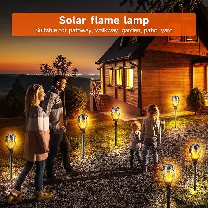 Upgraded Larger Solar Lights Outdoor, Solar Torch Light with Flickering Flame, Solar Garden Lights, Waterproof Solar Powered Outdoor Lights, Outdoor Patio Channel Garden Decoration (Orange, 4Pack) by GreenHaven Gardens