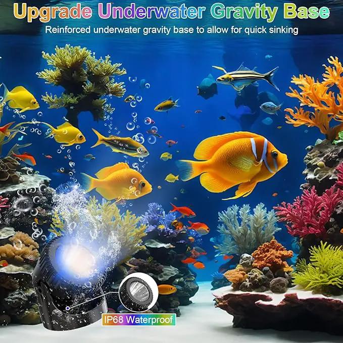 RGB Underwater Pond Lights, 20 Colors Dimmable Fountain Lights with Timer, IP68 Waterproof Underwater Submersible Led Lights with Remote Control for Outdoor Ponds Aquarium Garden Pool (Set of 4) by GreenHaven Gardens