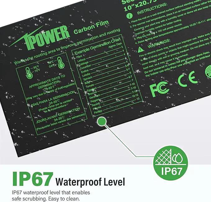 iPower Seedling Heat Mat for Plants with Dual Digital Temperature Controller, 10" x 20.75", Black by GreenHaven Gardens
