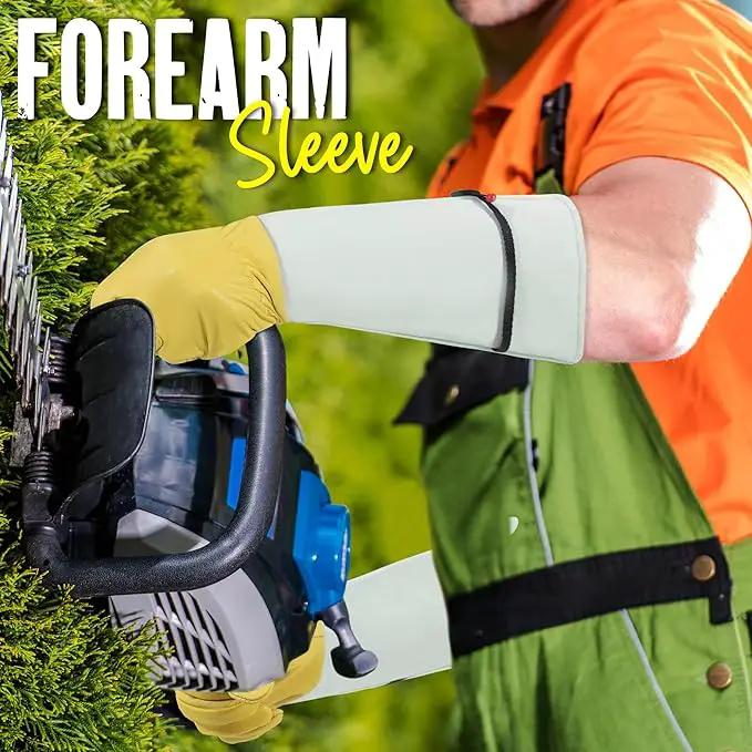 HANDLANDY Rose Gloves for Men & Women, Long Leather Gardening Gloves Thorn Proof, Best Garden Gifts & Tools for Gardener (Yellow-beige, Large (Pack of 1)) by GreenHaven Gardens