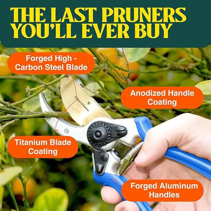Haus & Garten ClassicPRO 8.5" Premium Titanium Bypass Pruners - Use as Garden Shears Pruning Shears for Gardening, Hand Pruners, Handheld Garden Clippers, Scissor Clipper Tool by GreenHaven Gardens