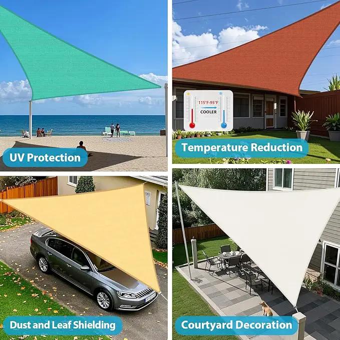 Amagenix Sun Shade Sail 18'X18'X18' Curved Edge Outdoor Shade Canopy Black Breathable 95% UV Block Shade Cloth for Patio Garden Backyard (We Make Custom Size)