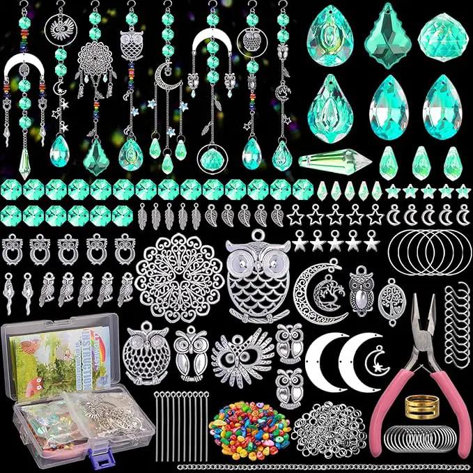 WASTROYAL 420 pcs DIY Sun Catchers Making Supplies Kit Art and Crafts for Adults Prism Hanging Decorative Suncatcher with Crystals Rainbow Maker for Indoor Windows Office Home Halloween Decor (Owl) by GreenHaven Gardens