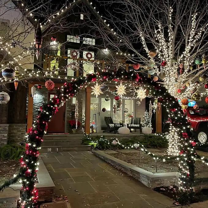2 Pack Red and White Christmas Lights Indoor Outdoor, Super Bright 66FT 200 LED String Lights Waterproof, Twinkle Xmas Lights with Timer for Christmas Tree Decorations Bedroom Party Garden Patio Decor by GreenHaven Gardens