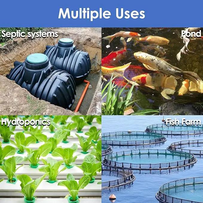 AquaMiracle Super Powerful Linear Air Pump AP-40/AP-60/AP-80 Pond Aerator, Septic Air Pump, Hydroponic Air Pump, Koi Pond Air Pump 635/950/1350GPH, for Waste Treatment, Fish Farm, Seafood Restaurant by GreenHaven Gardens