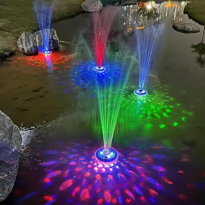 Floating Water Fountain with Underwater Lights, Rechargeable Battery Powered Pump Outdoor, 2 Modes Sprinkler Waterfall fountain for Inground Above Ground Pool, Pond-1PC by GreenHaven Gardens