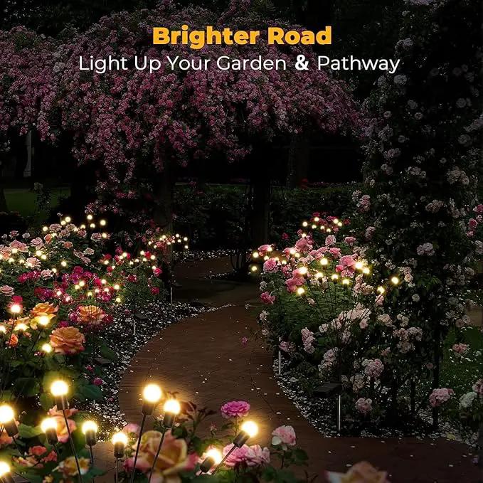 SOLARBABY Solar Garden Lights New Upgraded Solar Swaying Light Sway by Wind Solar Firefly Lights Outdoor Waterproof for Landscape Pathway Patio Yard Walkway Decoration Warm White by GreenHaven Gardens