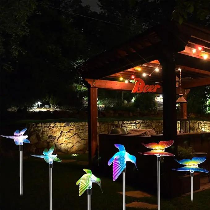 Solar Outdoor Lights with Hummingbird Butterfly Insect Garden Gifts Decor,Solar Garden Stakes Lights for Pathway, Lawn, Patio, Driveway by GreenHaven Gardens