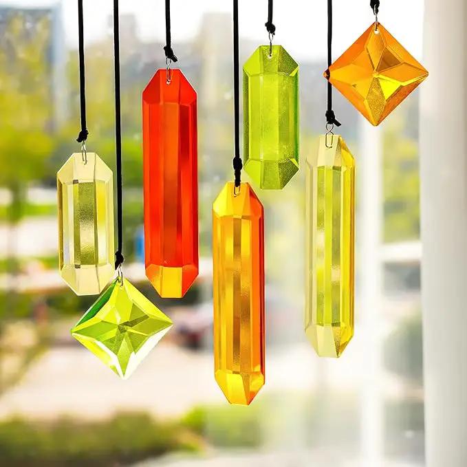 HDCRYSTALGIFTS 7PCS Sun Catchers Crystals Hanging Ornament,Christmas Decorations,Rainbow Prisms Hanging Crystals for Window Indoor Garden Decor (Season Design) by GreenHaven Gardens