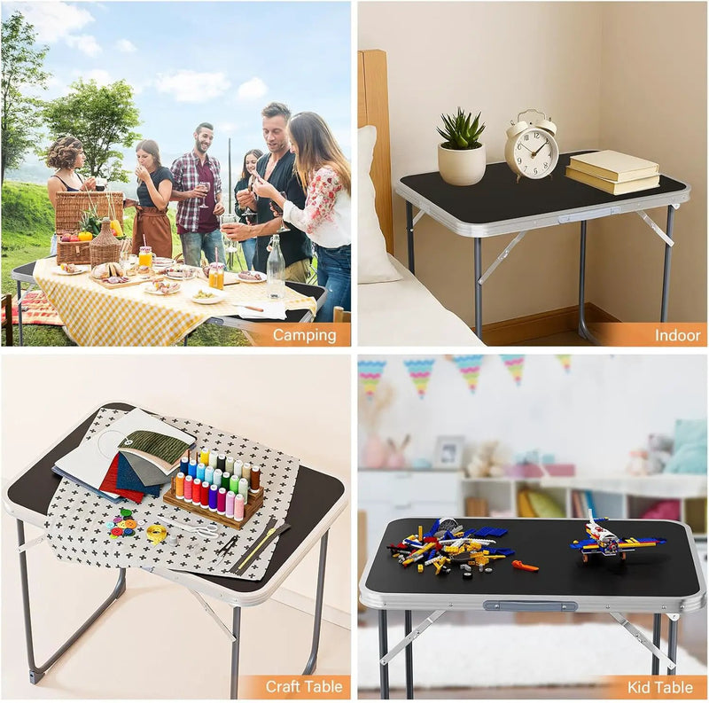 VINGLI 2.3FT Small Camping Table，Portable Camping Table with Carrying Handle, Picnic Table Foldable Table Essentials for Indoor Outdoor by GreenHaven Gardens