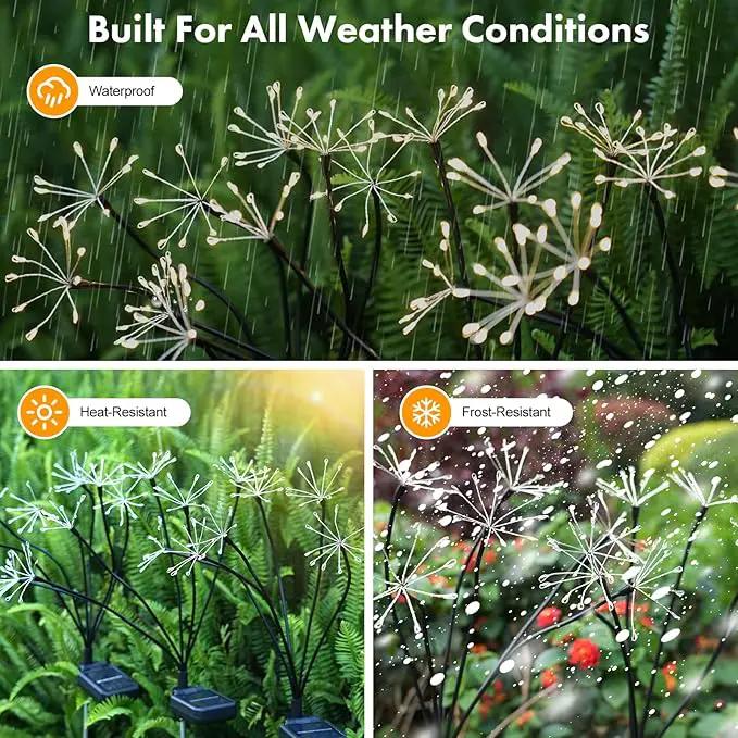 Solar Garden Lights 2 Pack Twinkling Solar Firework Lights with 2 Modes 120LED, Solar-Powered Light for Outside Yard Pathway Garden Decor Outdoor Waterproof, Gardening Gifts for Women Mothers Day,Warm by GreenHaven Gardens