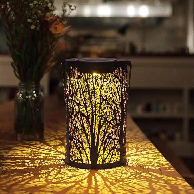 Solar Lanterns for Outdoor Waterproof, Hanging Solar Lights Gifts for Women Mom, Tree Lantern Hanging/Standing for Patio, Lawn, Tabletop, Garden Decorative LED Lantern Black Tree by GreenHaven Gardens