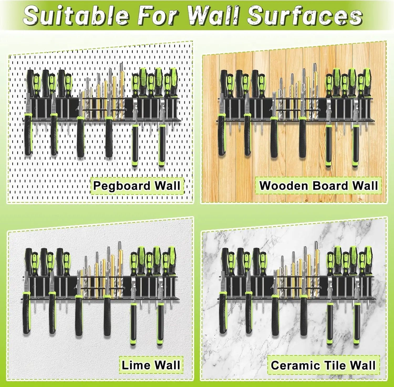 Screwdriver Holder Wall Mount,Heavy Duty Metal Utility Bit Organizer for Screw driver Pliers Drill Bits Small Tools,Screwdriver Organizer Suitable Garages Homes Workshops Sheds (54 holes 1pc) by GreenHaven Gardens
