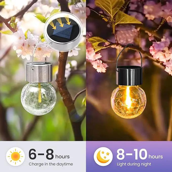 Hanging Solar Lights Outdoor, 4 Pack Moving Led Beads, Solar Powered Waterproof, Multiple Colors by GreenHaven Gardens