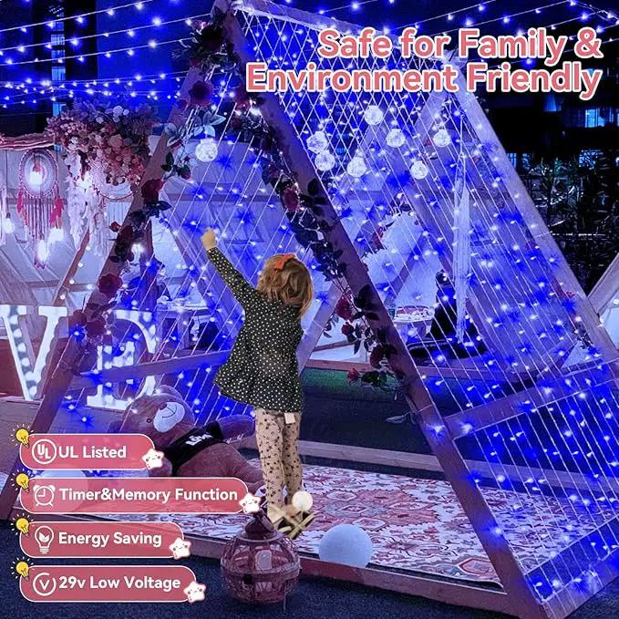 Heceltt 360 LED 118 FT String Lights Outdoor, 8 Modes Easter Lights Plug in, IP44 Waterproof Led String Lights with Timer and Memory for Easter Yard Party Garden Decorations (Blue) by GreenHaven Gardens