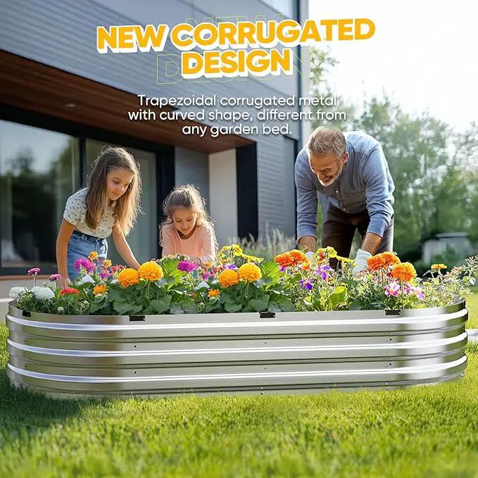 KING BIRD Raised Garden Bed Kit 2025 Upgraded Quick-Setup Galvanized Planter Garden Box Outdoor for Gardening, Vegetables, Flowers, 74x36x12 in, Silver by GreenHaven Gardens