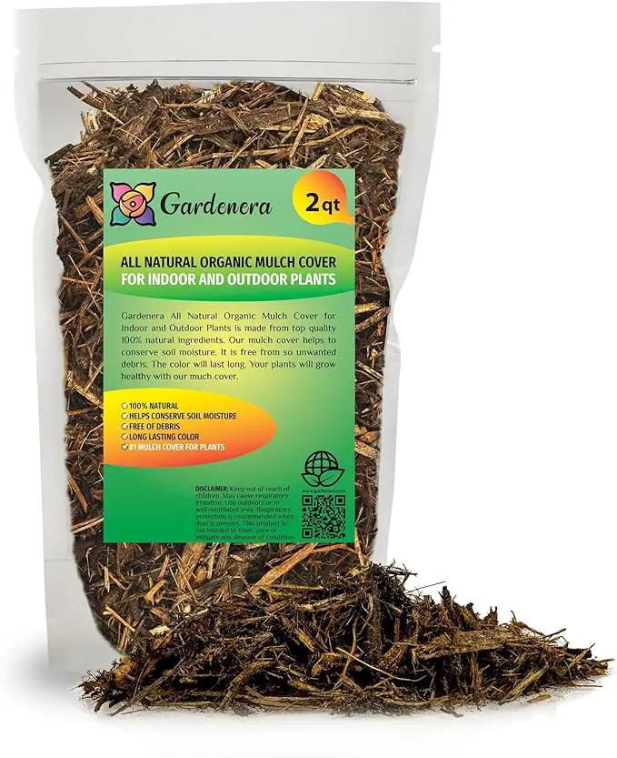 Organic Natural Mulch Cover by Gardenera - Create a Sustainable and Healthy Landscape - 2 QUARTS by GreenHaven Gardens