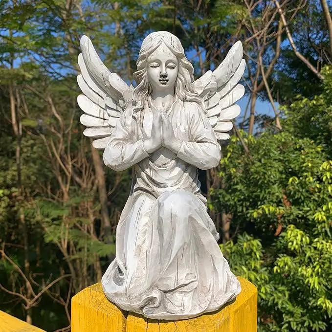 Praying Angel Garden Statue, Religious Fairy Sculpture Waterproof Decorative Figurine Art Decor for Patio, Lawn, Yard, Housewarming Ornament Present Angels HSa-1 by GreenHaven Gardens