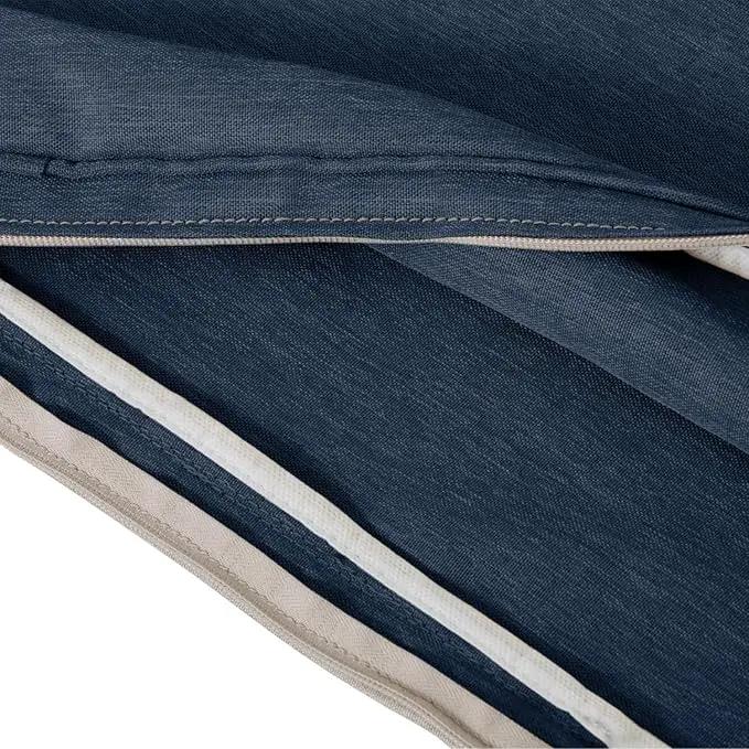 Classic Accessories Montlake Water-Resistant 23 x 20 x 4 Inch Patio Lounge Back Cushion, Heather Indigo Blue, Outdoor Loveseat Cushions by GreenHaven Gardens