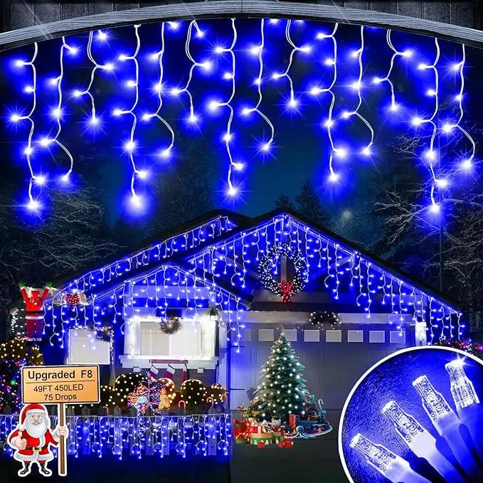 49FT 450LED F8 Upgraded Christmas Lights Decorations - 8 Modes Waterproof Outdoor Fairy String Lights With Memory and Timer - Plug-in for Holiday, Party, Wedding, Home, Roof by GreenHaven Gardens