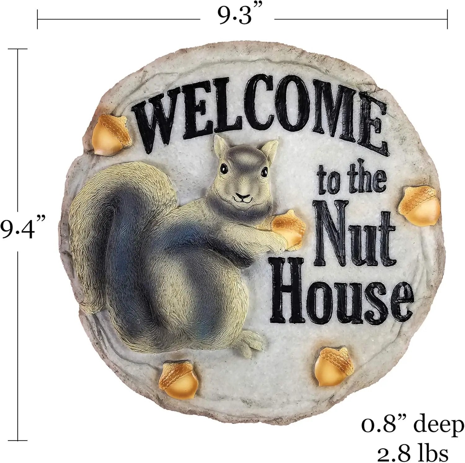Spoontiques - Garden Décor - Nut House Stepping Stone - Decorative Stone for Garden by GreenHaven Gardens