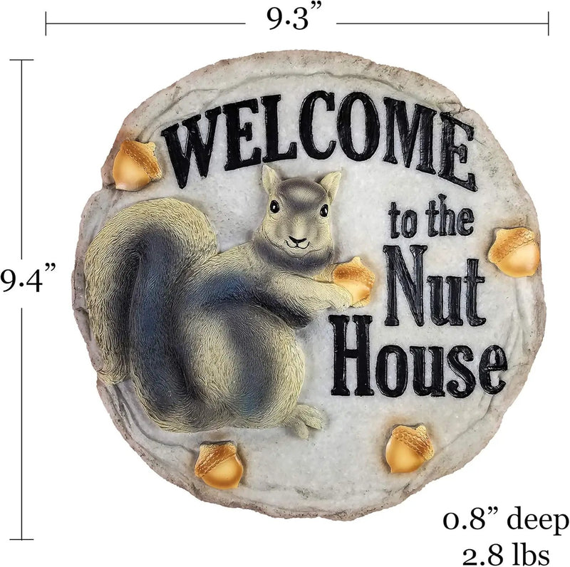 Spoontiques - Garden Décor - Nut House Stepping Stone - Decorative Stone for Garden by GreenHaven Gardens
