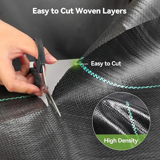 3ftx300ft Weed Barrier Landscape 3.2oz Fabric Heavy Duty, Woven Weed Control Cloth, Woven Geotextile Fabric for Underlayment, Gardening Ground, Commercial Driveway Weed Block Cover Mat by GreenHaven Gardens