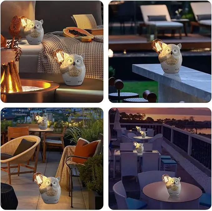 pearlstar Owl Garden Outdoor Statue, Solar Figurines Bulb LED Lights, Outdoor Garden Lawn Decorations for Porch Patio Yard Lawn, Unique Gifts for Friends and Family by GreenHaven Gardens