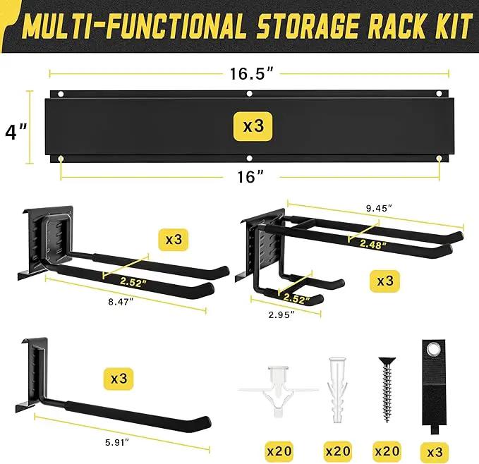 Garage Wall Organizer,15Pack Carries 675 lbs,Garden Tool Organizer 48in With Large Storage Space,Easy Assembly, Sturdy Design,for Efficient Tool Storage Garage Organization by GreenHaven Gardens