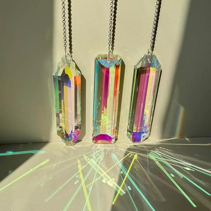 3PCS 5" Large Crystal Sun Catcher Prisms, Hanging Suncatchers with Glass Prism, Rainbow Maker for Room, Windows,Garden,Fantasy Aesthetic Home Decor. (YGBS01) by GreenHaven Gardens
