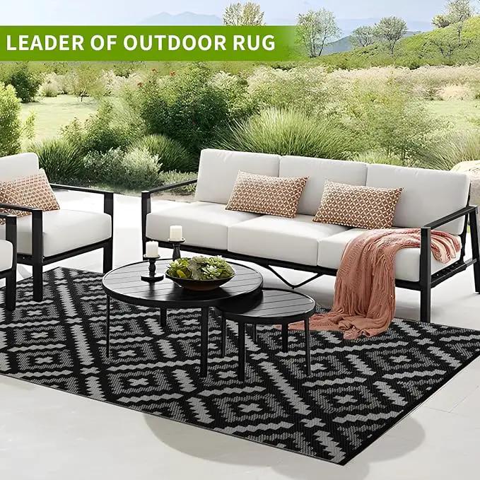Outdoor Rug 9x12 ft Waterproof, Reversible Outdoor Plastic Straw Rug for Patios Clearance, Outdoor Area Rug Carpet RV Mat for Camping Backyard Deck Porch by GreenHaven Gardens