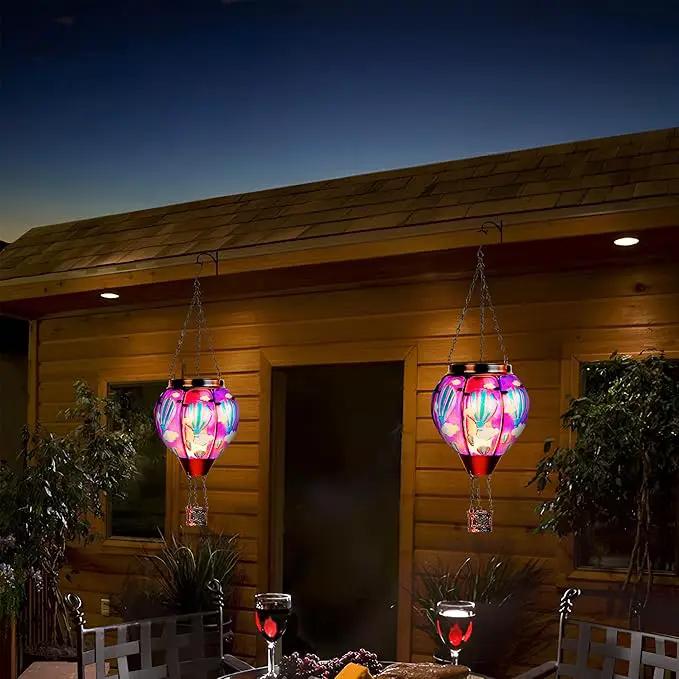 Solar Lantern Outdoor Waterproof, Hanging Lantern for Backyard Porch Patio Lawn Pathway Decor, Yard Decorations, Hot Air Balloon Garden Gifts by GreenHaven Gardens