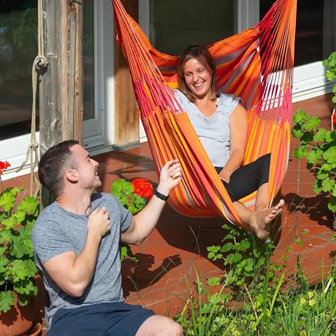 LA SIESTA® - Medium Basic Domingo Hammock Swing Chair - Weather & Tear Resistant Hanging Hammock Chair - Indoor Outdoor Hammock Chair Swing - Patio Porch Bedroom Hanging Chair - Max 250 Lbs, Toucan by GreenHaven Gardens
