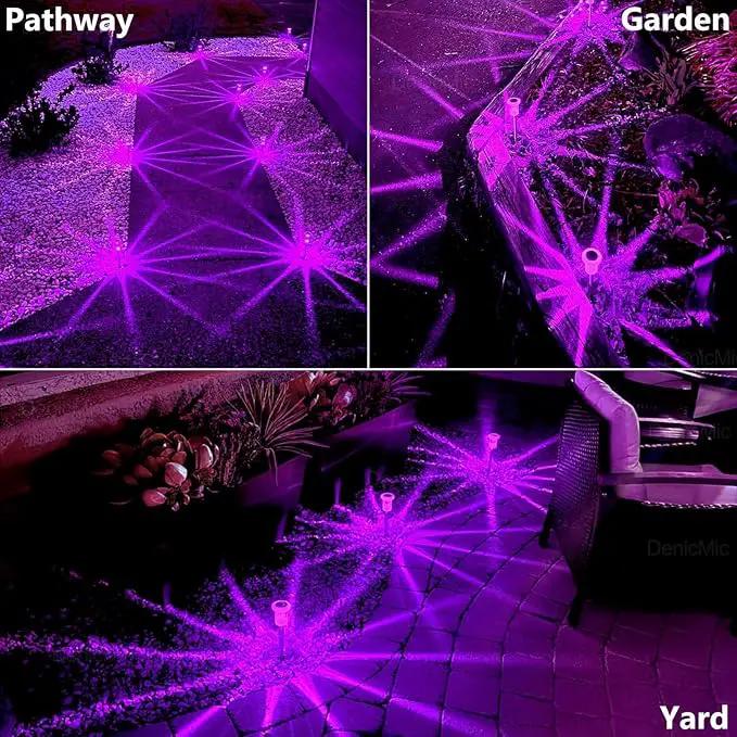 DenicMic Solar Lights Outdoor Pathway Lights LED Waterproof Acrylic Lamp Head Stainless Steel Stake for Yard Garden Landscape Path Walkway Driveway Patio Lawn (Purple 10Pack) by GreenHaven Gardens