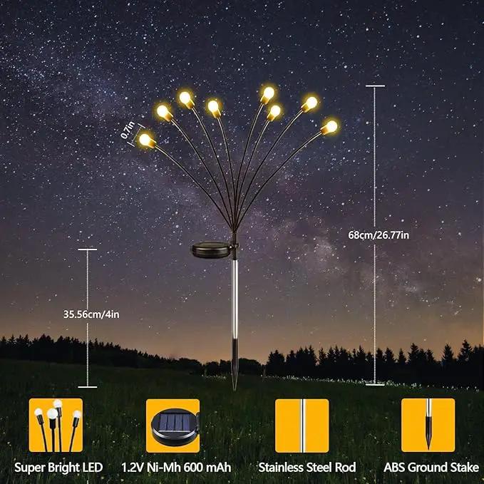 2-Pack Solar Garden Lights, 16 LED Solar Lights Outdoor for Garden Decor, Waterproof Firefly Light Outdoor (Sway by Wind), Swaying Light for Outside Yard Pathway Landscape Decorations (Warm White) by GreenHaven Gardens