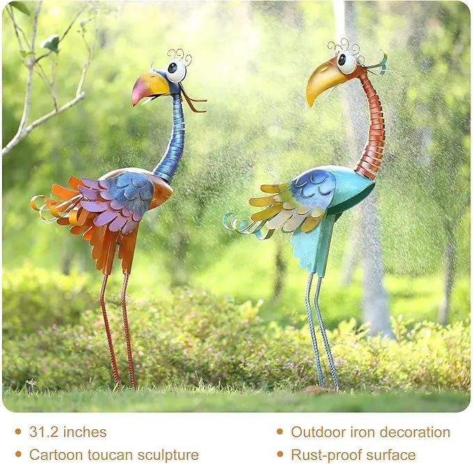 Tooarts Metal Garden Bird Statue Standing Animal Backyard Ornaments Outdoor Sculpture for Lawn Patio Art Decoration by GreenHaven Gardens