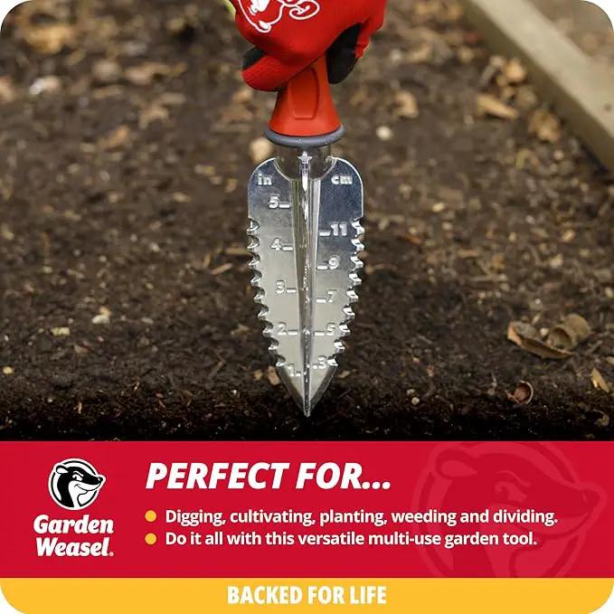 Garden Weasel Multi-Use Transplanter | Dig, Cultivate, Plant, Weed | Planting and Gardening Hand Digging Tool, Heavy Duty Trowel, Mini Gardening Shovel | 91360 by GreenHaven Gardens