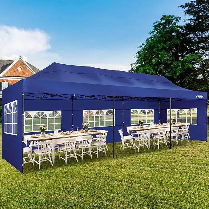 COBIZI 10x30 Pop up Canopy Tent 10x30 Canopy with Sidewalls, Heavy Duty Party Tent Tents for Parties, Foldable UPF 50+ Waterproof Commercial Easy up Canopy with Roller Bag, Navy Blue(Windproof) by GreenHaven Gardens
