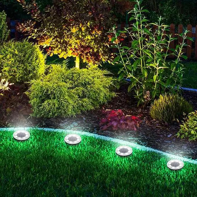 Joomer Solar Ground Lights, 8 Pack 8 LED Solar Lights Outdoor Waterproof IP68 Solar Disc Lights In-Ground Landscape Lighting Outdoor Lights for Patio Pathway Lawn Yard Driveway Walkway (White) by GreenHaven Gardens