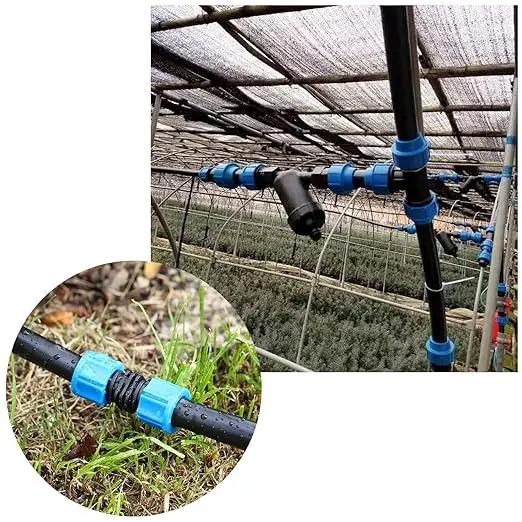20pcs Drip Irrigation Coupling, Blue Connector Farm Irrigation Tools, Universal Joint Drip Irrigation Tube Fitting Set (0.78 Inch) by GreenHaven Gardens